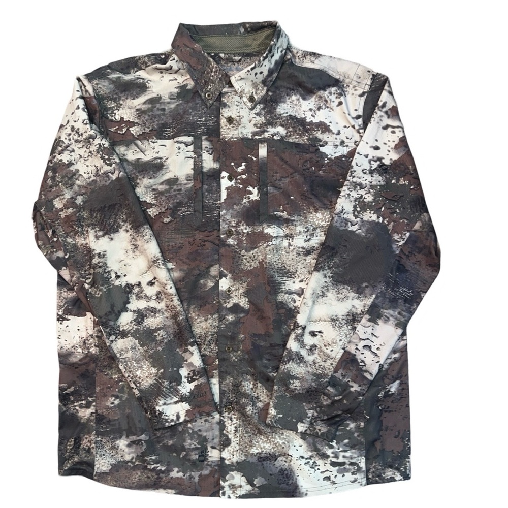 Cabela’s O2 Octane Lightweight Hunting Button Down Camo Shirt Size Large